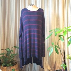 Free People Navy Stripe Oversized Sweater